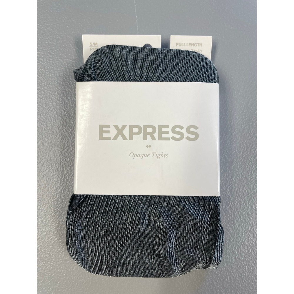 Women's Express Opaque Full Length Tights New Silver Gray